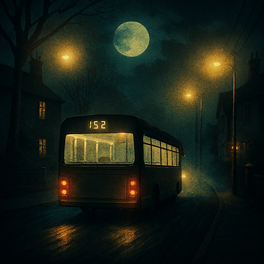 Mysterious ghost bus late at night